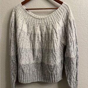 WHITE HOUSE BLACK MARKET Gray Cable Knit Women's Sweater